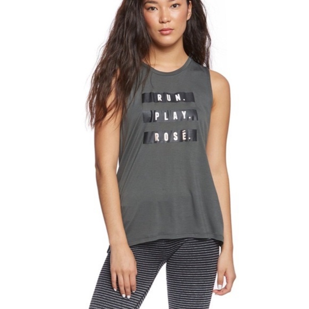 Betsey Johnson | Run Play Rose | Gray Active Tank Top | Size Large